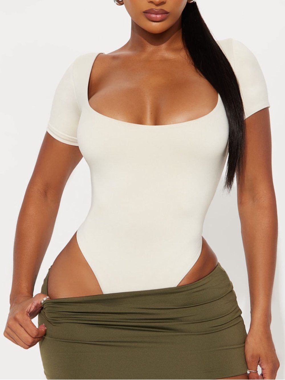 Scoop Neck Short Sleeve Bodysuit